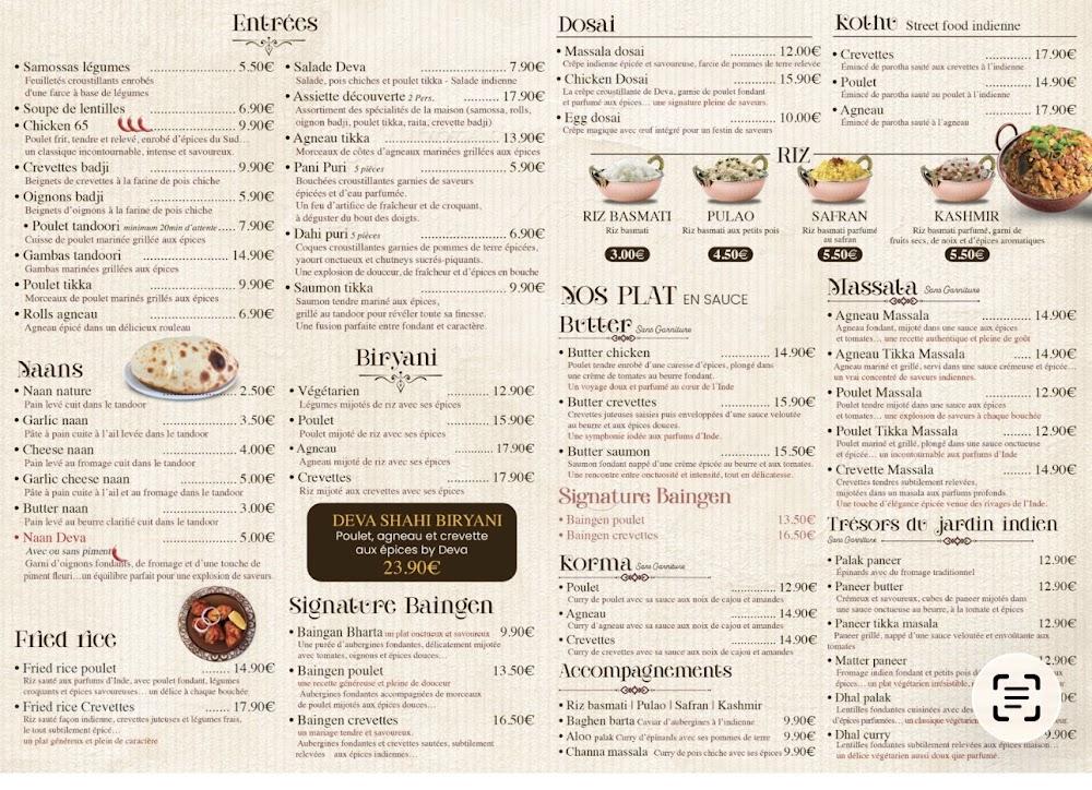 Chez Deva - Menu Image 1